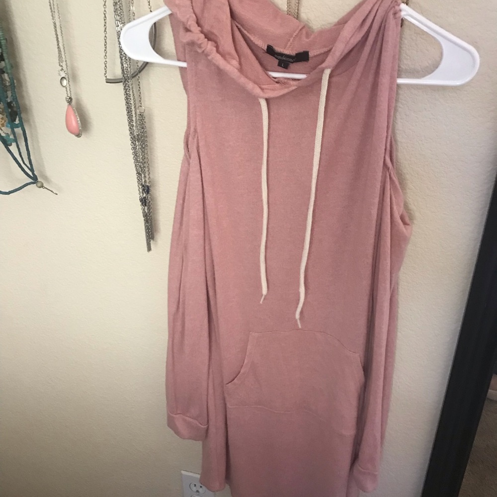 Pink peek aboo shoulder dress